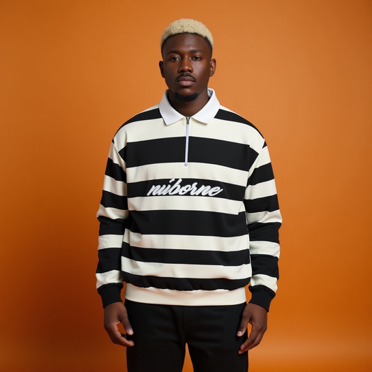 Nu'borne Quarter Zip Script Lapel