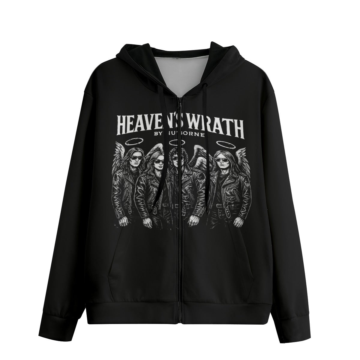 Nu'borne: Heaven's Wrath Pullover Hoodie With Zipper Closure